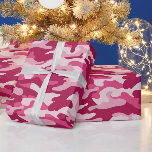 Roze Camouflage Cadeaupapier (Feestdagen)