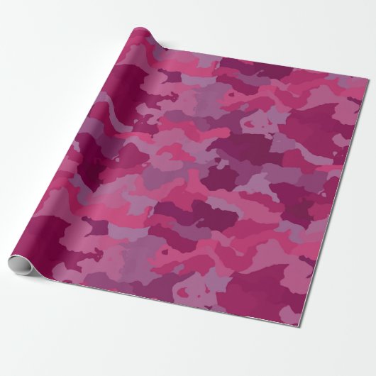Roze Camouflage Cadeaupapier (Uitgerold)
