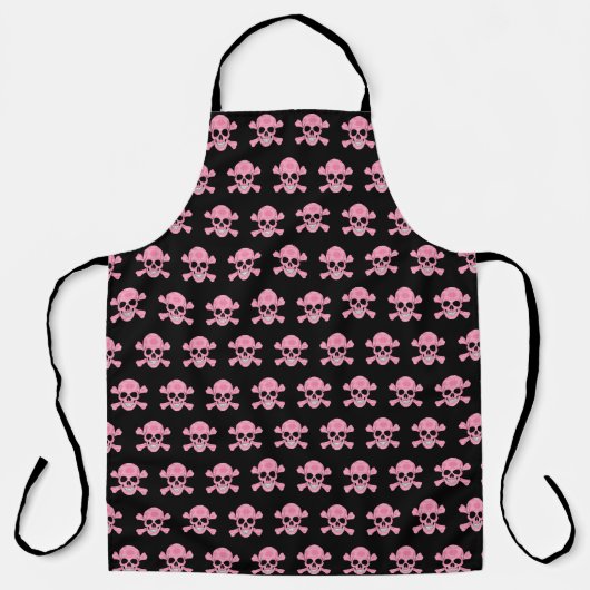 Roze Camouflage Cull Skull en Crossbones Schort (Voorkant)