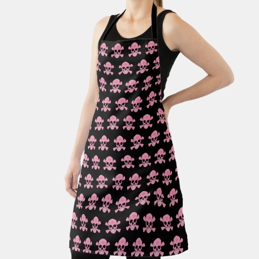 Roze Camouflage Cull Skull en Crossbones Schort (Insitu)