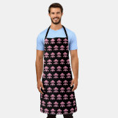 Roze Camouflage Cull Skull en Crossbones Schort (Gedragen)