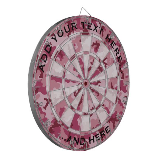 Roze camouflage dartbord (Voorkant Links)