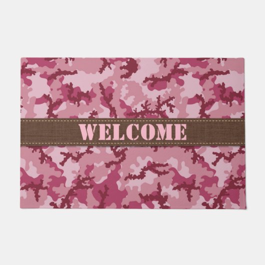Roze camouflage deurmat (Voorkant)
