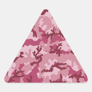 Roze camouflage driehoek sticker