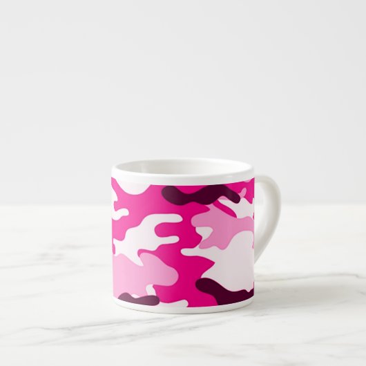Roze camouflage Espresso Mok (Voorkant rechts)