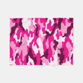 Roze Camouflage Fleece Blanket (Voorkant (Horizontaal))