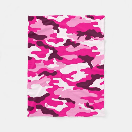 Roze Camouflage Fleece Blanket (Voorkant)
