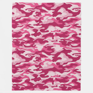Roze Camouflage Fleece Deken