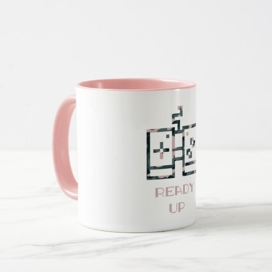 Roze Camouflage Game Controller klaar voor gamer Mok (Voorkant links)