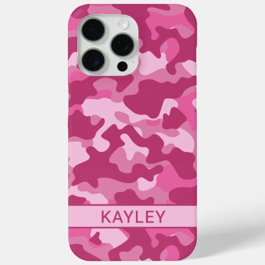 Roze Camouflage Gepersonaliseerd Case-Mate iPhone Case (Achterkant)