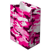 Roze camouflage Gift Bag Medium Cadeauzakje (Achterkant Gekanteld)