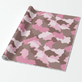 Roze Camouflage Girly Camo Cadeaupapier (Uitgerold)