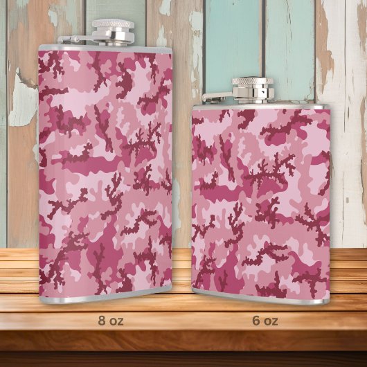 Roze camouflage heupfles