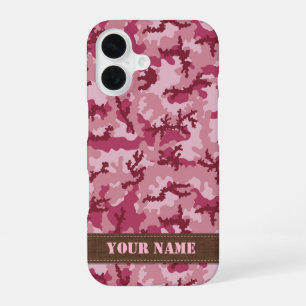 Roze Camouflage iPhone 16 Hoesje