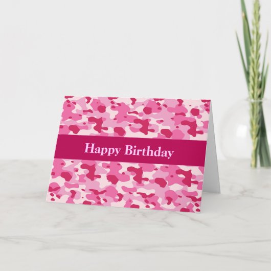 Roze Camouflage Kaart (Voorkant)