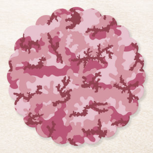 Roze camouflage kartonnen onderzetters