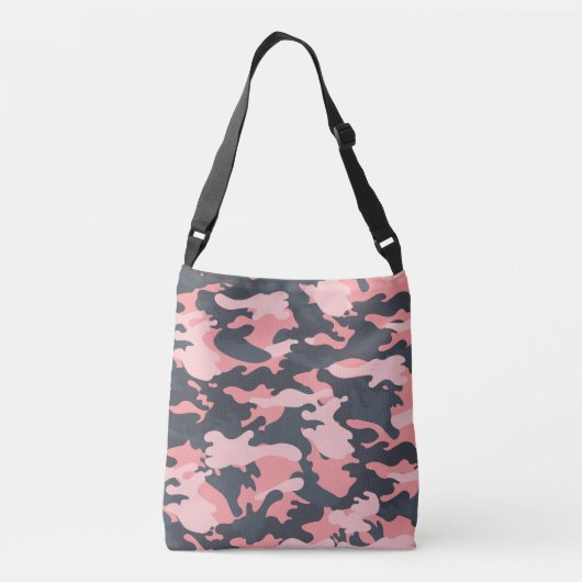 Roze camouflage: Klassiek patroon Crossbody Tas (Achterkant)