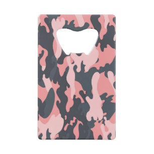 Roze camouflage: Klassiek patroon Kredietkaart Flessenopener