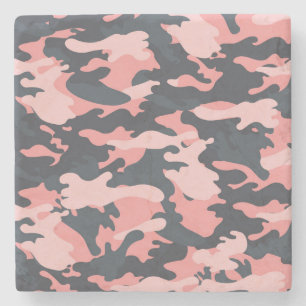 Roze camouflage: Klassiek patroon Stenen Onderzetter