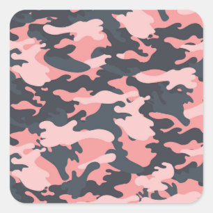 Roze camouflage: Klassiek patroon Vierkante Sticker