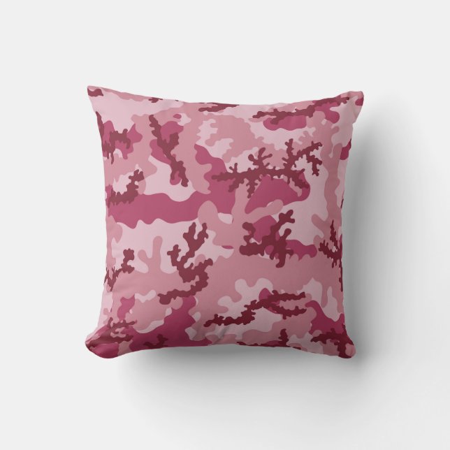Roze camouflage kussen (Voorkant)