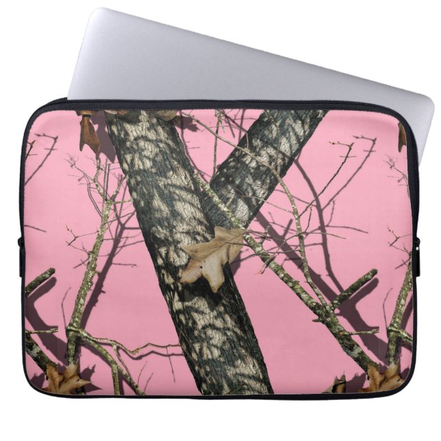 Roze Camouflage Laptop Sleeve (Voorkant)