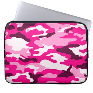 Roze camouflage   Laptophoes van neopreen Laptop Sleeve