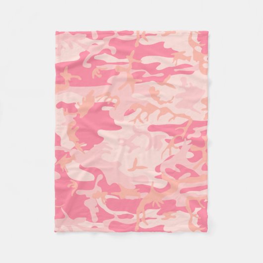 Roze camouflage, leger, leger fleece deken (Voorkant)