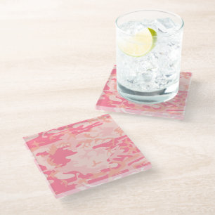 Roze camouflage, leger, leger glazen onderzetter