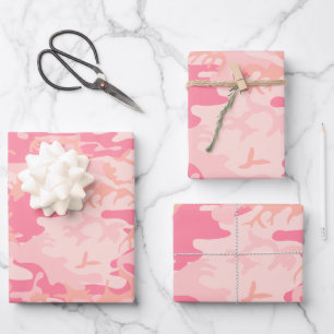 Roze camouflage, leger, leger inpakpapier vel