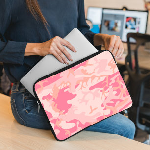 Roze camouflage, leger, leger laptop sleeve