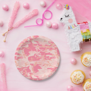 Roze camouflage, leger, leger papieren bordje