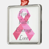 Roze Camouflage Lintje Geloofoverquadraat Ornament (Links)