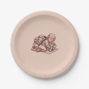 Roze Camouflage Militaire Baby Meisje Papieren Bor Bordje