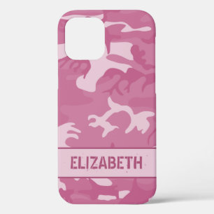 Roze Camouflage Monogram iPhone 12 Pro Hoesje