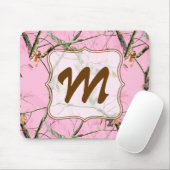 Roze Camouflage Monogram Initiaal Muismat (Met muis)