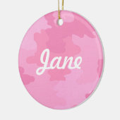 Roze Camouflage Naam Ornament (Links)
