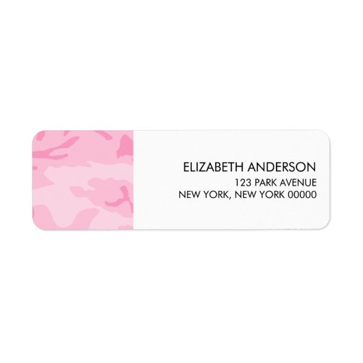 Roze Camouflage Patroon Etiket (Voorkant)