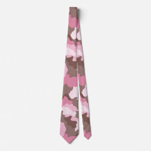 Roze Camouflage Patroon Stropdas