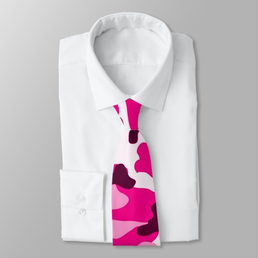 Roze Camouflage Pattern Stropdas (Gebonden)