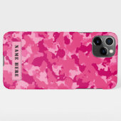 Roze camouflage, persoonlijke naamlabel iPhone hoesje (Achterkant horizontaal)