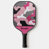 Roze Camouflage Pickleball Paddles (Voorkant)