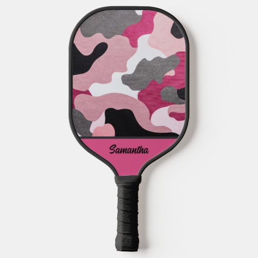 Roze Camouflage Pickleball Paddles (Achterkant)