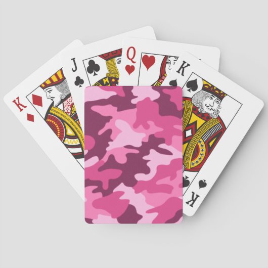 Roze Camouflage Pokerkaarten (Achterkant)