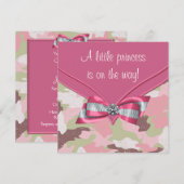 Roze Camouflage Princess Baby shower Kaart (Voorkant / Achterkant)