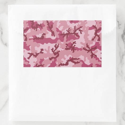 Roze camouflage rechthoekige sticker (Tas)