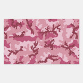 Roze camouflage rechthoekige sticker (Voorkant)
