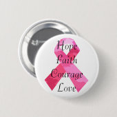 Roze Camouflage Ribbon Faith Button (Voorkant /achterkant)
