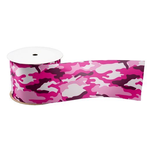 Roze camouflage Ribbon Lint (Spoel)