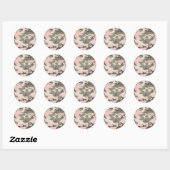 Roze Camouflage Ronde Sticker (Vel)